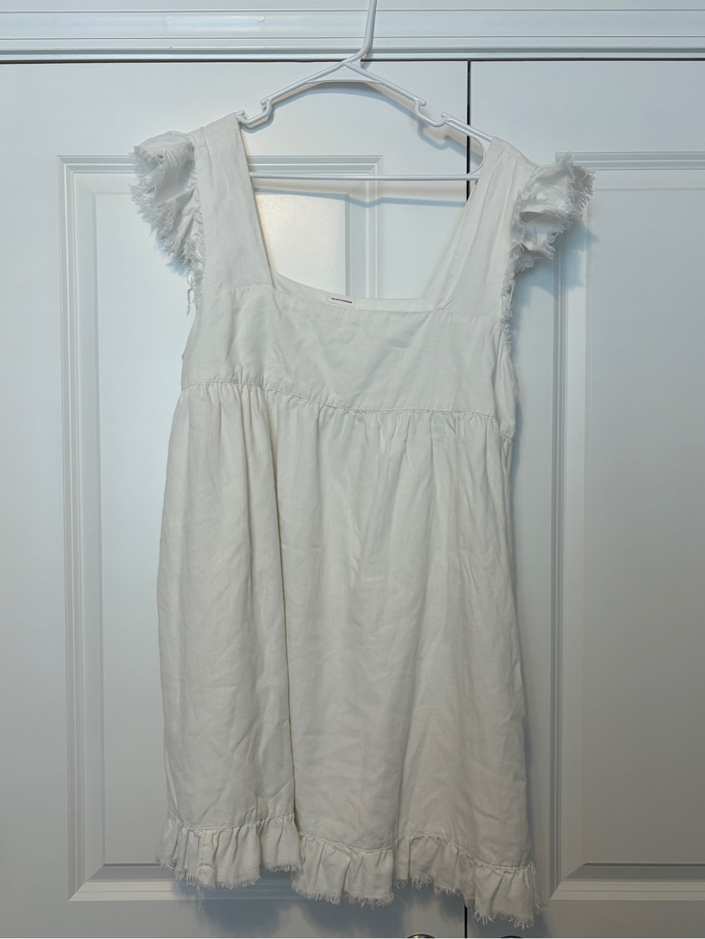 Aerie White Ruffle-Sleeve babydoll dress